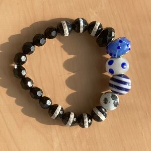 Black and Blue Beaded Bracelet